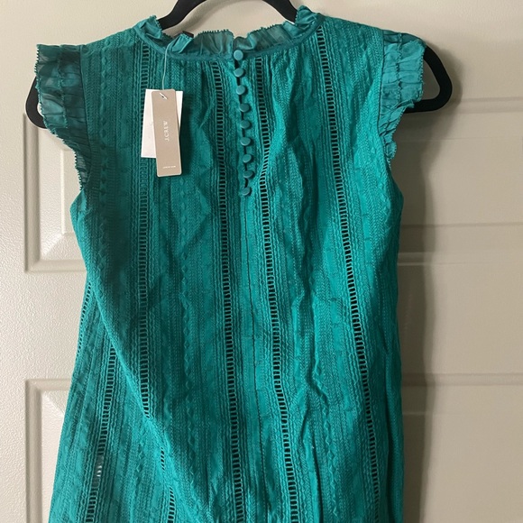 J Crew Green Lace Mock Neck Top - Picture 2 of 4